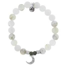TJAZELLE Friendship Stars Bracelet in White Chalcedony & Silver