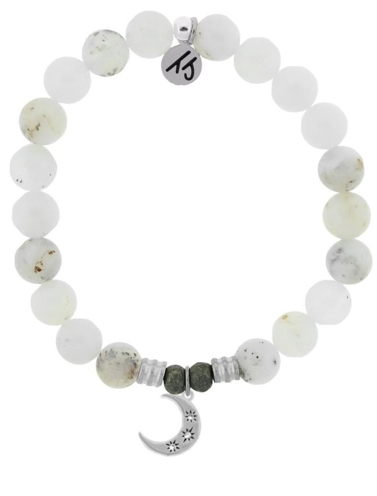TJAZELLE Friendship Stars Bracelet in White Chalcedony & Silver