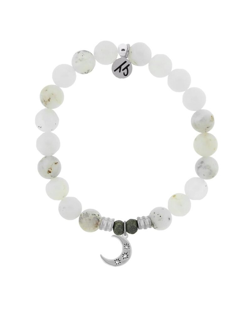 TJAZELLE Friendship Stars Bracelet in White Chalcedony & Silver