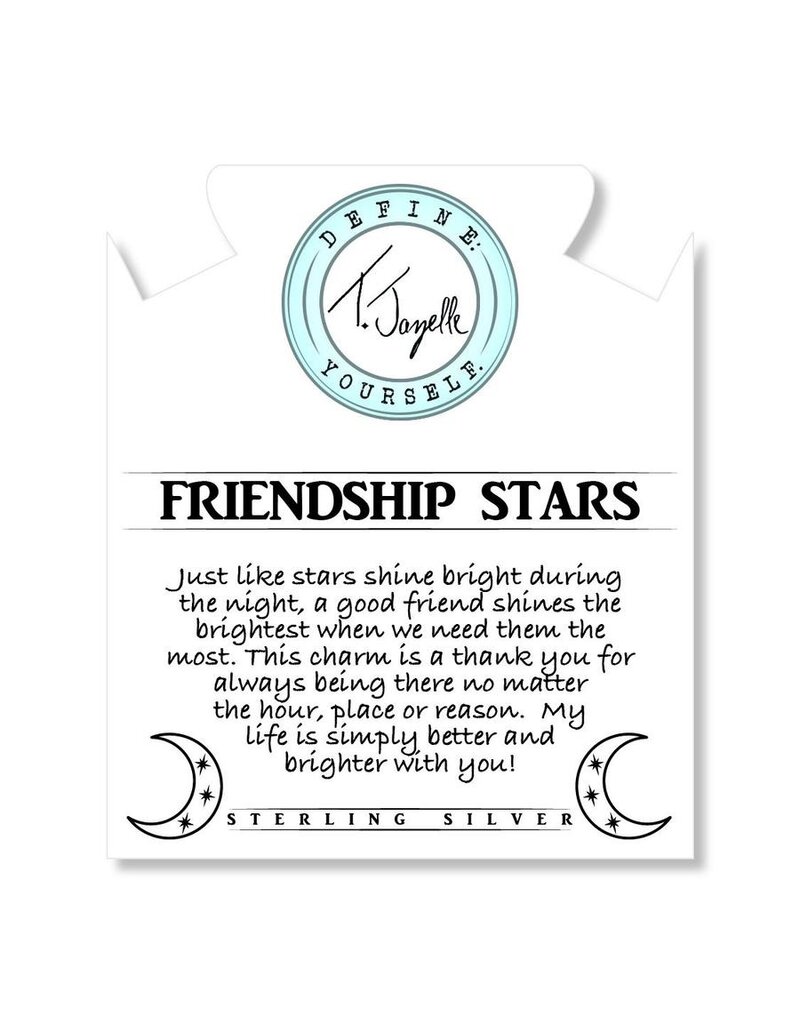 TJAZELLE Friendship Stars Bracelet in White Chalcedony & Silver