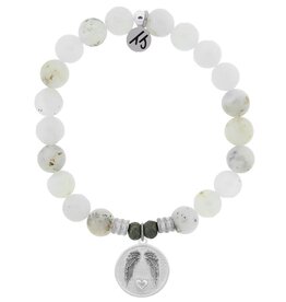 TJAZELLE Guardian Bracelet in White Chalcedony & Silver
