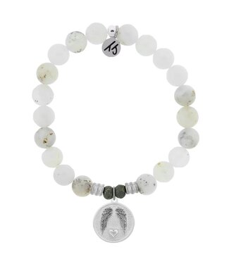 TJAZELLE Guardian Bracelet in White Chalcedony & Silver