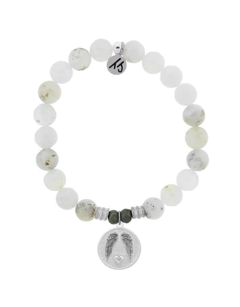 TJAZELLE Guardian Bracelet in White Chalcedony & Silver