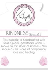 TJAZELLE Kindness Stacker Bracelet in Rose Quartz & Silver