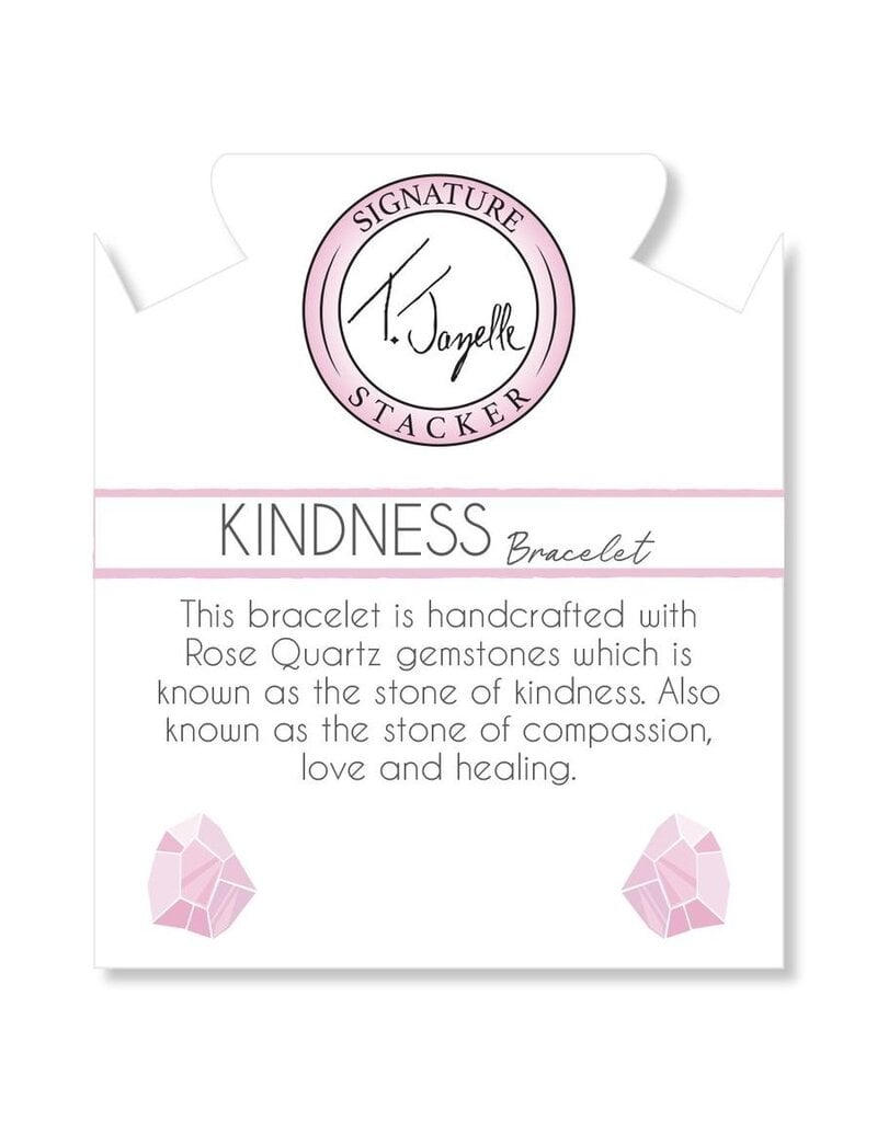 TJAZELLE Kindness Stacker Bracelet in Rose Quartz & Silver