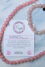 TJAZELLE Kindness Stacker Bracelet in Rose Quartz & Silver