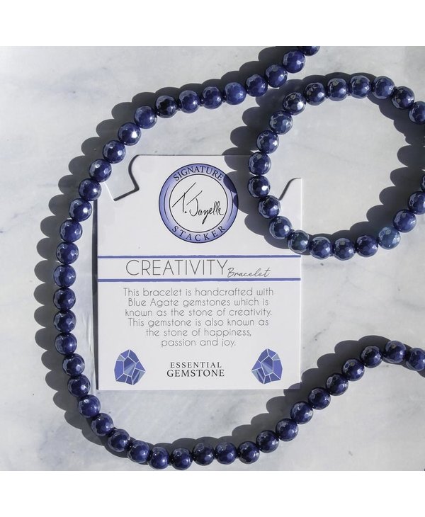 Creativity Bracelet in Blue Agate & Silver