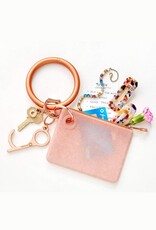 Mini Silicone Pouch in Rose Gold Confetti