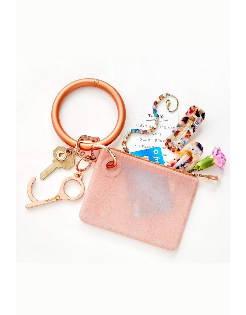 Mini Silicone Pouch in Rose Gold Confetti
