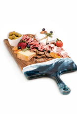 LYNN & LIANA SERVEWARE Large Acacia Cheese Board in Navy & White