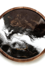 LYNN & LIANA SERVEWARE Acacia Lazy Susan in Black & Gold