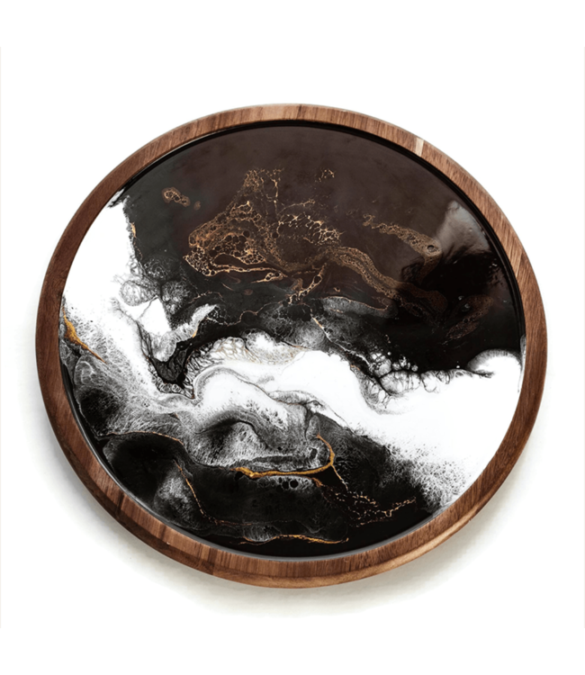 Acacia Lazy Susan in Black & Gold
