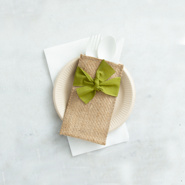 Moss Green Hand-Tied Ribbon (Set of 8)