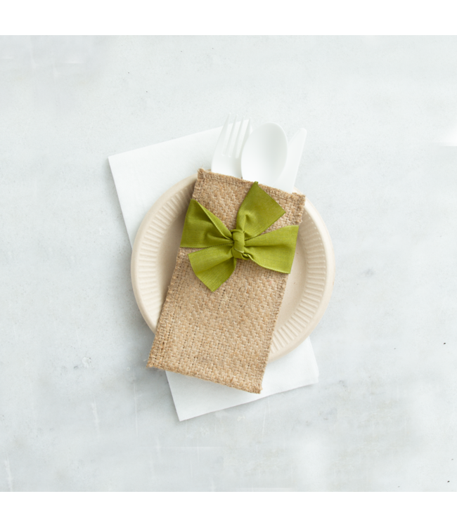 Moss Green Hand-Tied Ribbon (Set of 8)