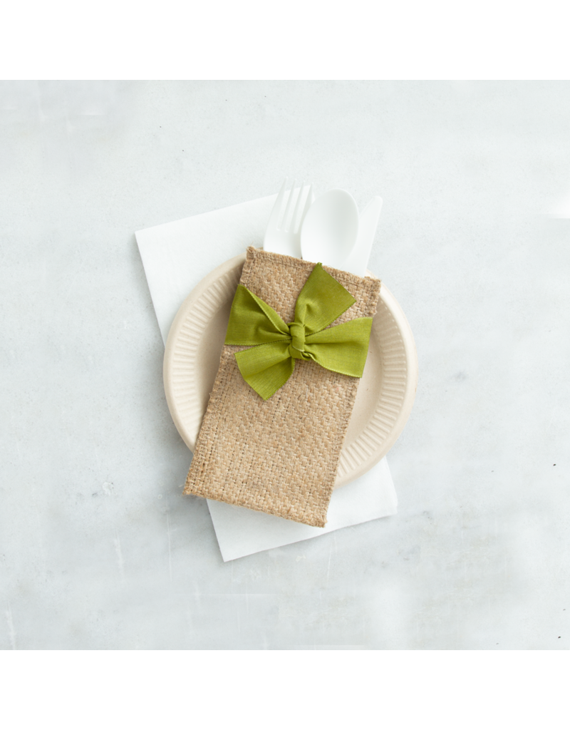 Moss Green Hand-Tied Ribbon (Set of 8)