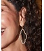 Abbie Open Frame Earrings In White Crystal & Gold
