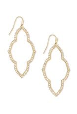 KENDRA SCOTT DESIGN Abbie Open Frame Earrings In White Crystal & Gold