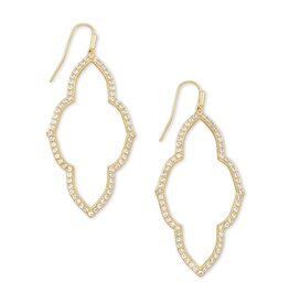 KENDRA SCOTT DESIGN Abbie Open Frame Earrings In White Crystal & Gold