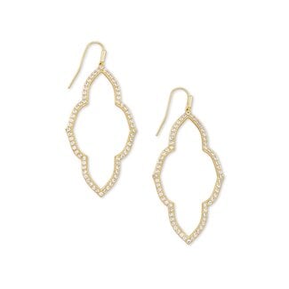 KENDRA SCOTT DESIGN Abbie Open Frame Earrings In White Crystal & Gold