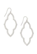 KENDRA SCOTT DESIGN Abbie Silver Open Frame Earrings In White Crystal