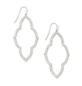 KENDRA SCOTT DESIGN Abbie Silver Open Frame Earrings In White Crystal