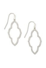 KENDRA SCOTT DESIGN Abbie Silver Small Open Frame Earrings In White Crystal