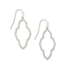 KENDRA SCOTT DESIGN Abbie Silver Small Open Frame Earrings In White Crystal