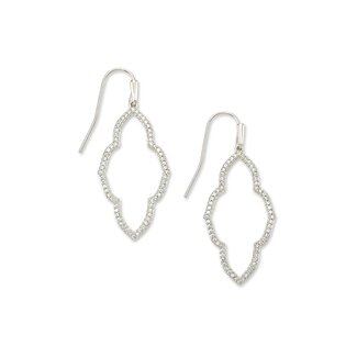 KENDRA SCOTT DESIGN Abbie Silver Small Open Frame Earrings In White Crystal