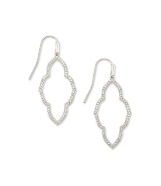 KENDRA SCOTT DESIGN Abbie Silver Small Open Frame Earrings In White Crystal