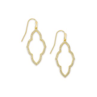 KENDRA SCOTT DESIGN Abbie Small Open Frame Earrings In White Crystal & Gold