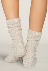 BAREFOOT DREAMS Cozy Chic Heathered Women's Socks in Stone/White
