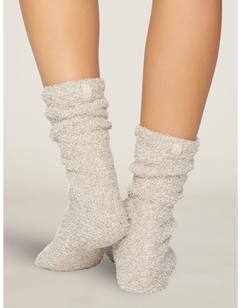 BAREFOOT DREAMS Cozy Chic Heathered Women's Socks in Stone/White