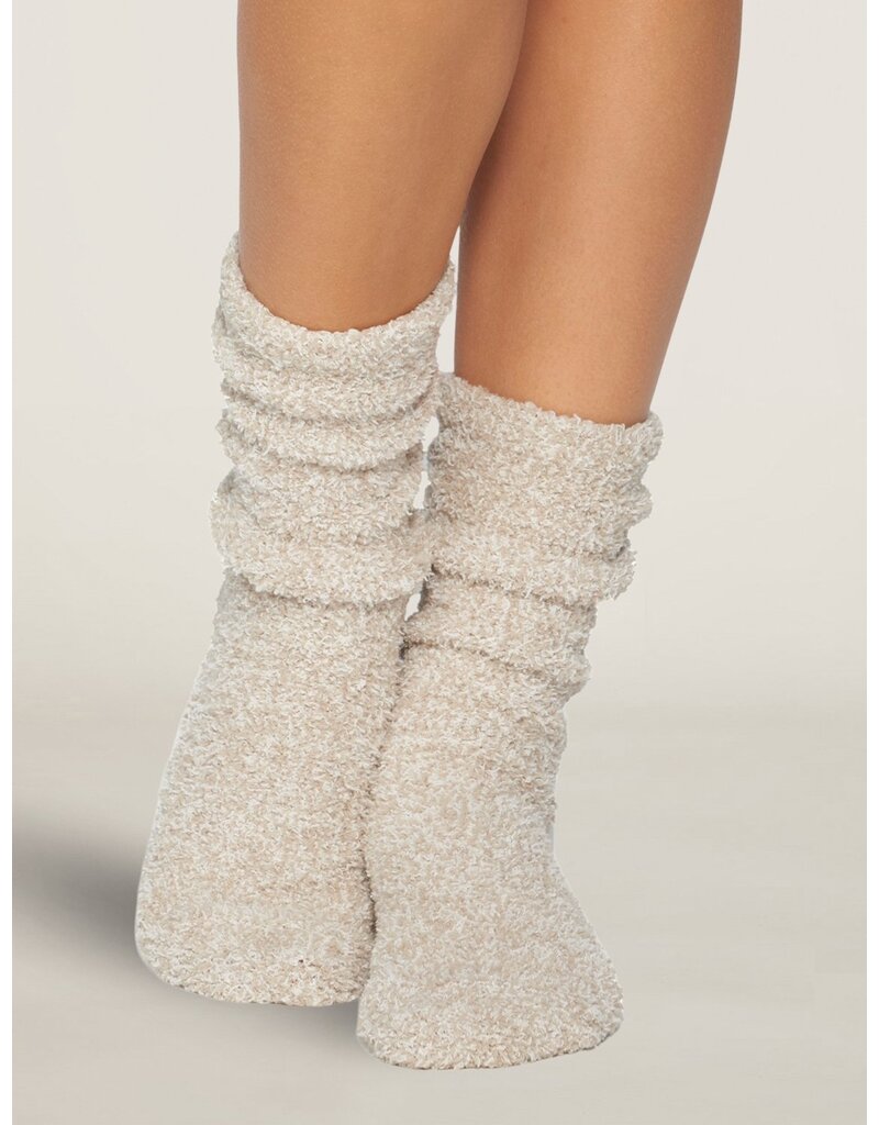 BAREFOOT DREAMS Cozy Chic Heathered Women's Socks in Stone/White