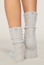 BAREFOOT DREAMS Cozy Chic Heathered Women's Socks in Oyster/White BAREFOOT DREAMS Cozy Chic Heathered Women's Socks in Oyster/White