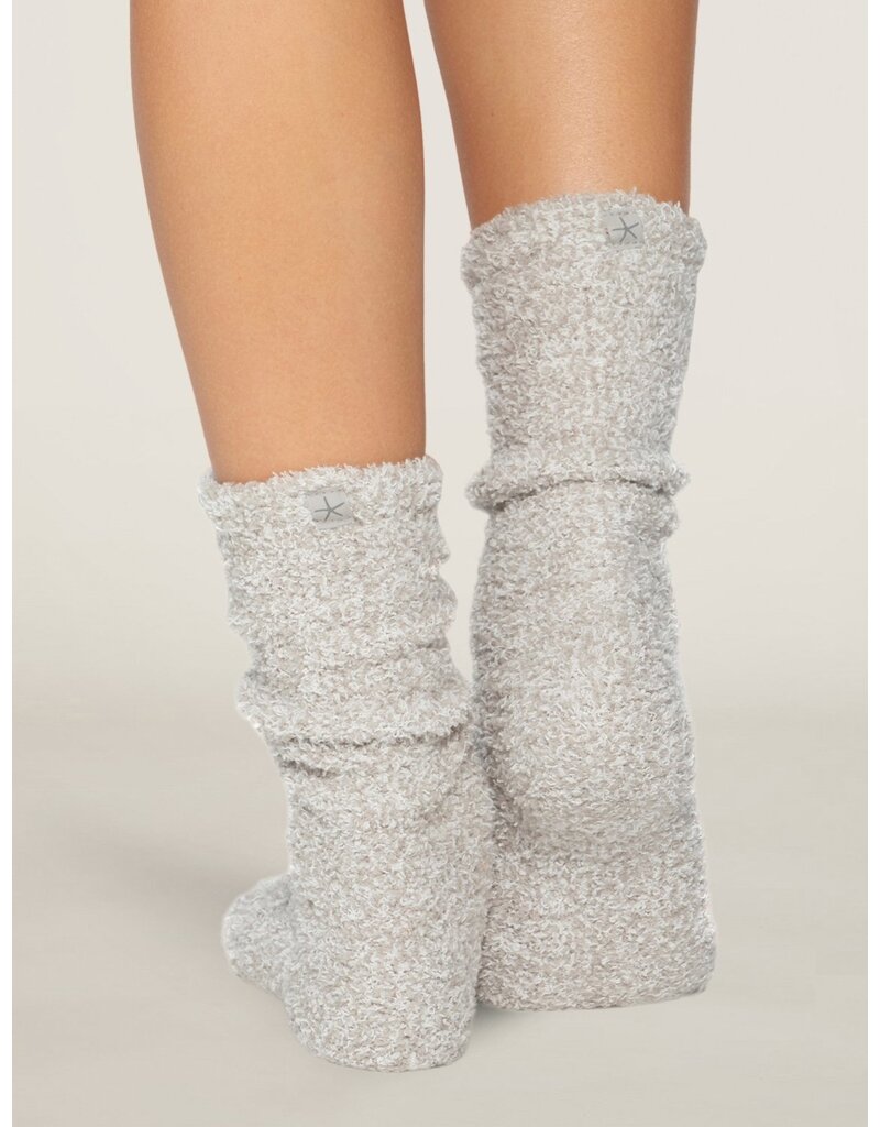 BAREFOOT DREAMS Cozy Chic Heathered Women's Socks in Oyster/White