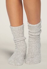 BAREFOOT DREAMS Cozy Chic Heathered Women's Socks in Oyster/White BAREFOOT DREAMS Cozy Chic Heathered Women's Socks in Oyster/White