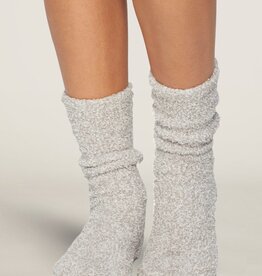 BAREFOOT DREAMS Cozy Chic Heathered Women's Socks in Oyster/White