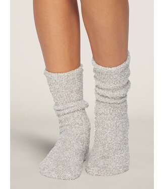 BAREFOOT DREAMS Cozy Chic Heathered Women's Socks in Oyster/White