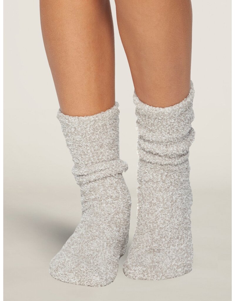 BAREFOOT DREAMS Cozy Chic Heathered Women's Socks in Oyster/White