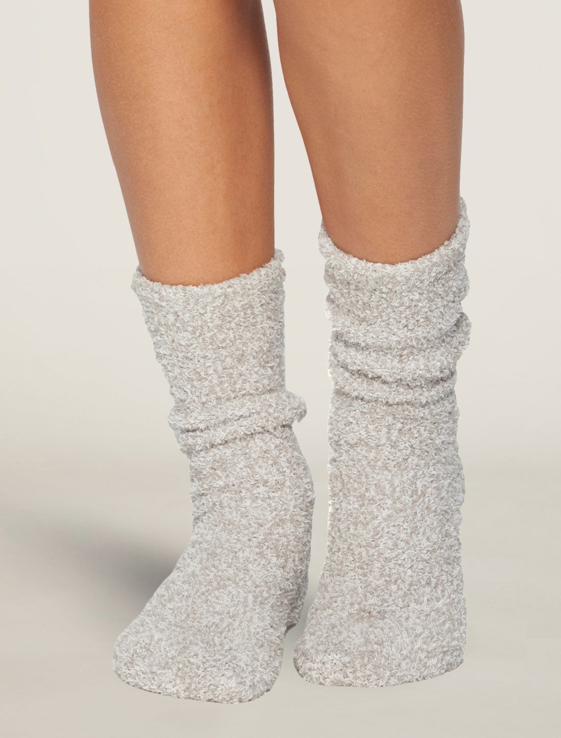 BAREFOOT DREAMS Cozy Chic Heathered Women's Socks in Oyster/White