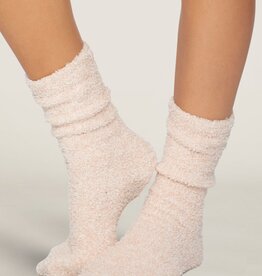BAREFOOT DREAMS Cozy Chic Heathered Women's Socks in Dusty Rose/White