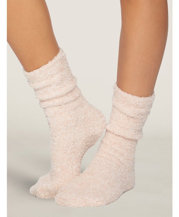 Cozy Chic Heathered Women's Socks in Dusty Rose/White