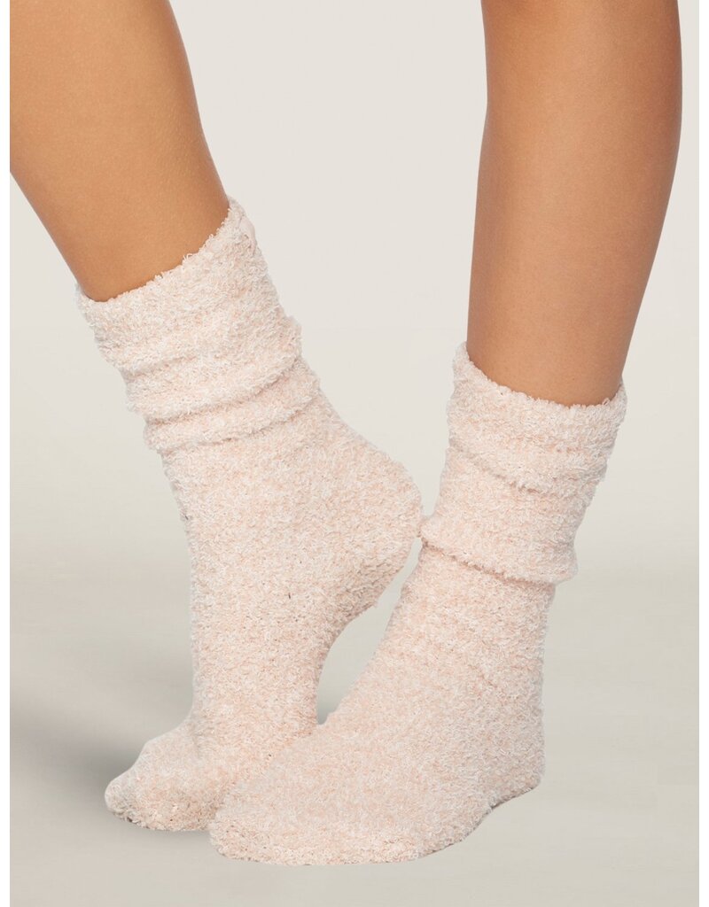 BAREFOOT DREAMS Cozy Chic Heathered Women's Socks in Dusty Rose/White