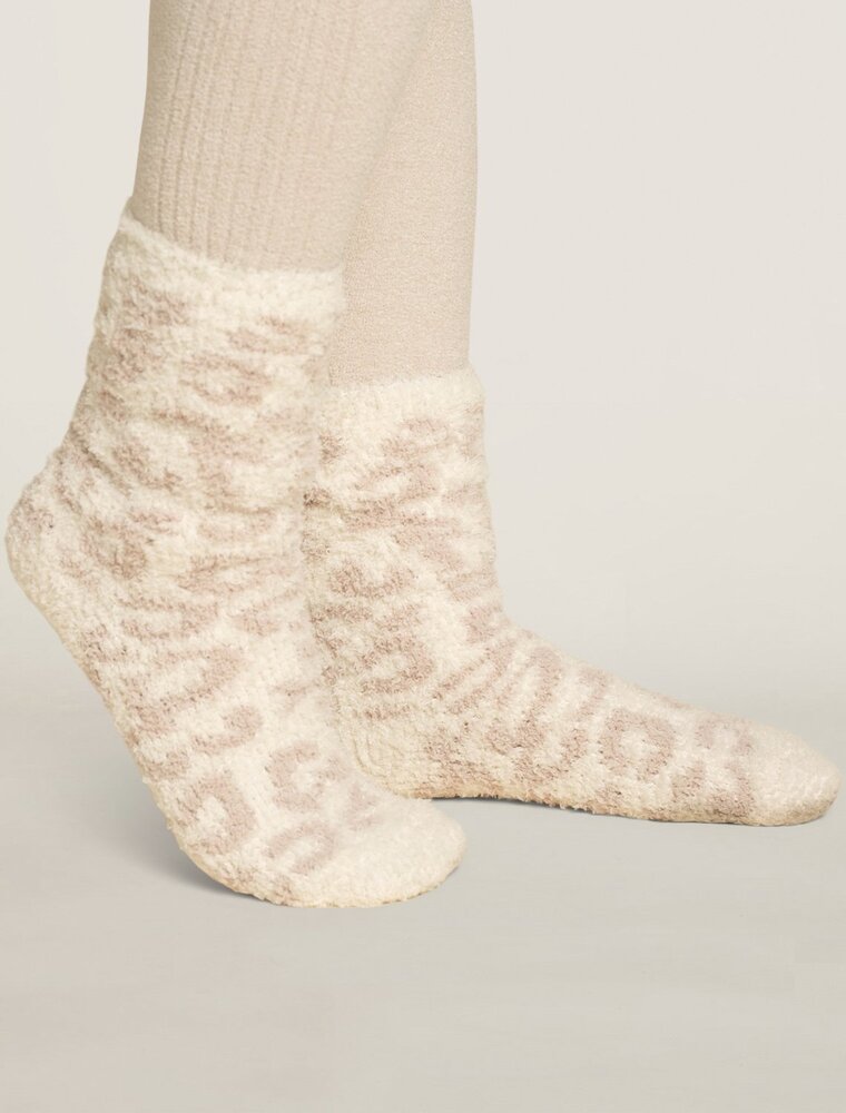 BAREFOOT DREAMS Cozy Chic Women's Barefoot In The Wild Socks in Cream/Stone