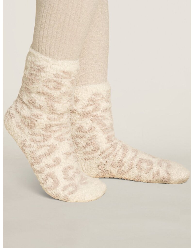 BAREFOOT DREAMS Cozy Chic Women's Barefoot In The Wild Socks in Cream/Stone