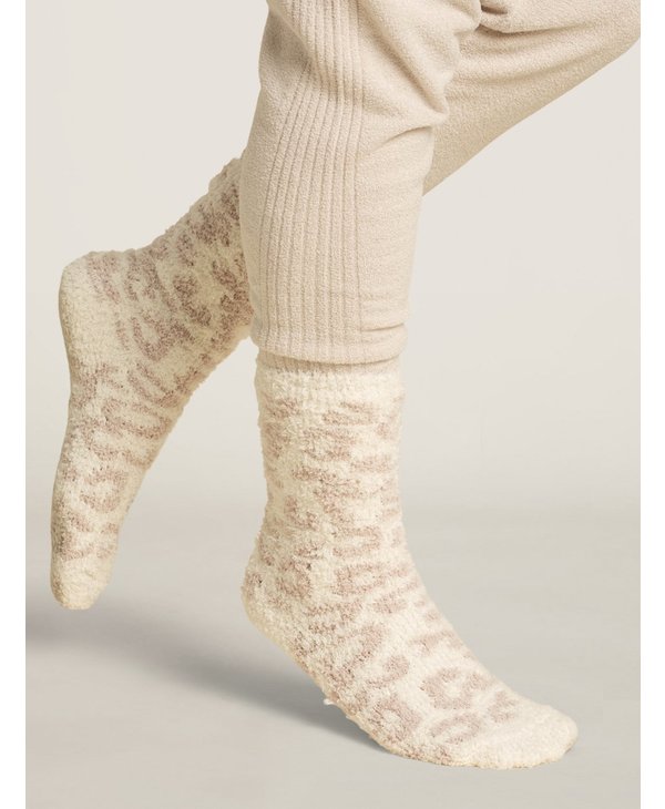 Cozy Chic Women's Barefoot In The Wild Socks in Cream/Stone