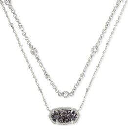 KENDRA SCOTT DESIGN Elisa Silver Multi Strand Necklace in Platinum Drusy