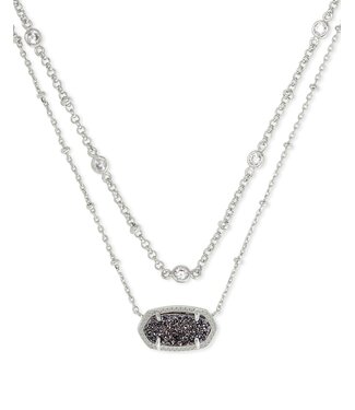 KENDRA SCOTT DESIGN Elisa Silver Multi Strand Necklace in Platinum Drusy