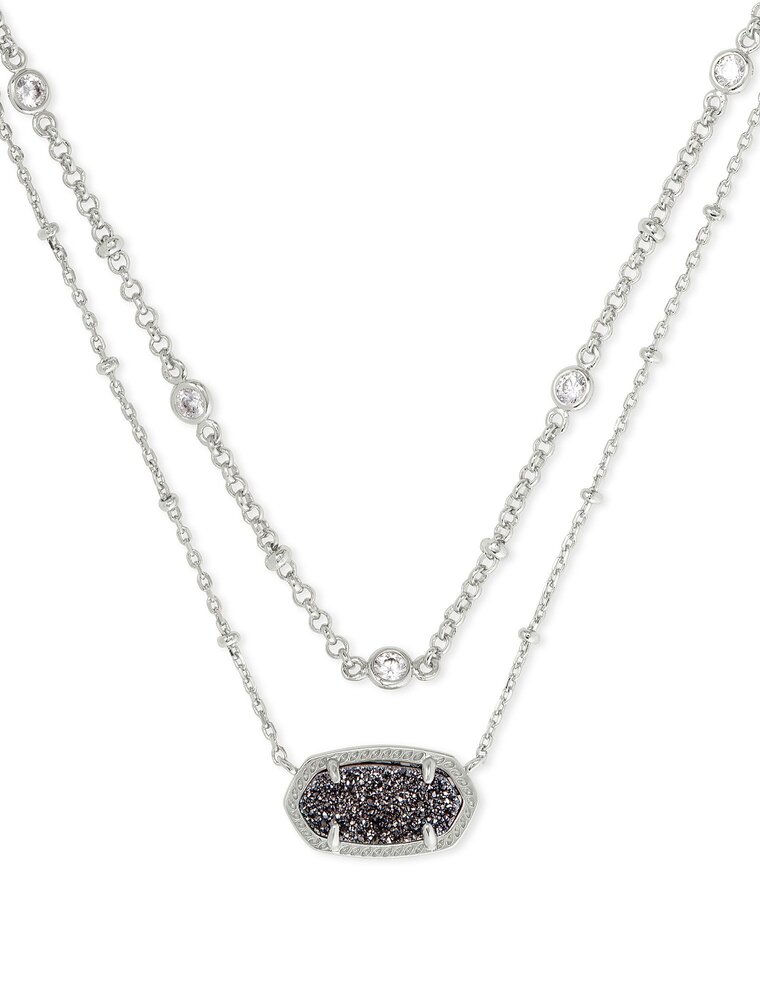 KENDRA SCOTT DESIGN Elisa Silver Multi Strand Necklace in Platinum Drusy