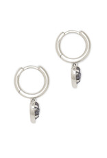 KENDRA SCOTT DESIGN Ari Heart Silver Huggie Earrings in Platinum Drusy